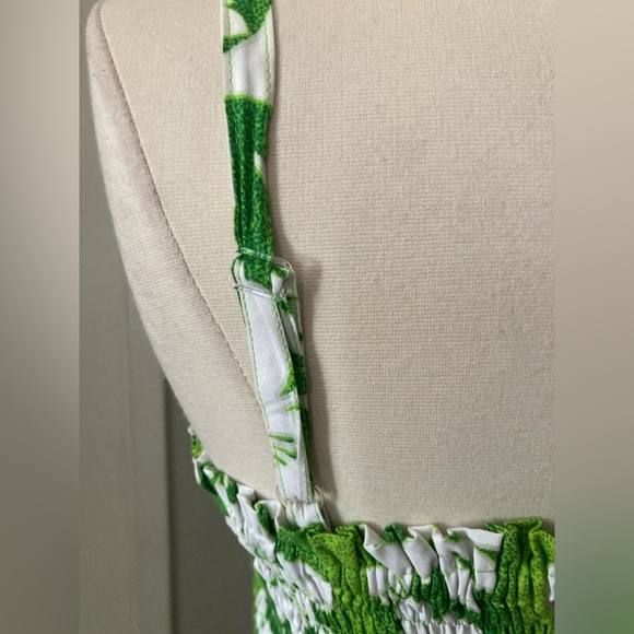 SWEET LADY Women's Seville Floral Print Smock Sundress  In Green Lotus Summer - Picture 6 of 6